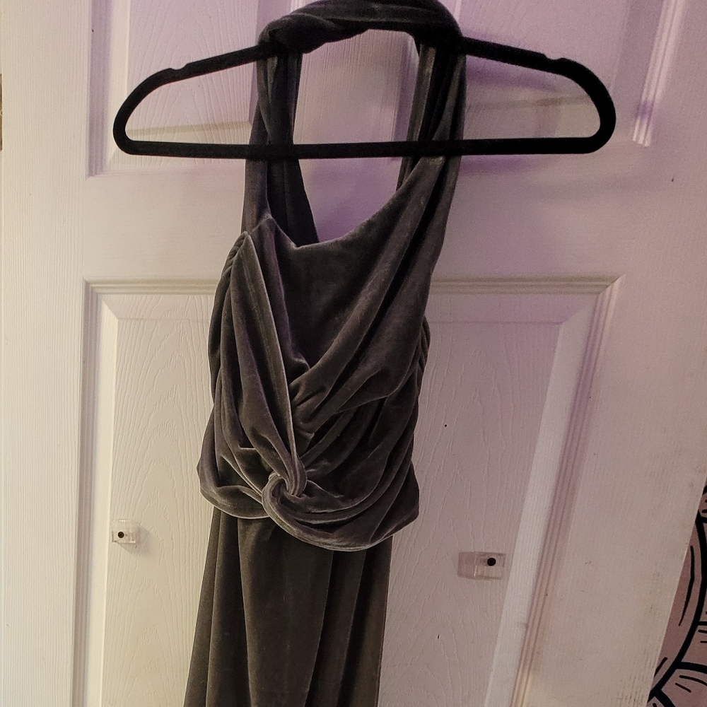 Boston Proper Medium Velvet Gray dress